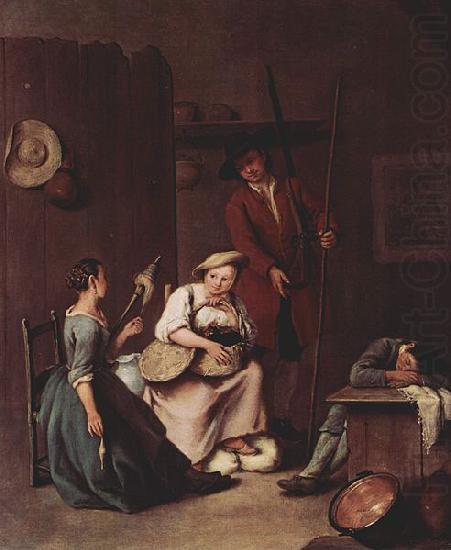 Pietro Longhi Der Jager und die Bauerinnen china oil painting image